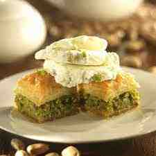 Baklava with ice cream